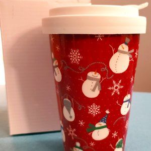 Porcelain Winter Theme Travel Mug - NWT
